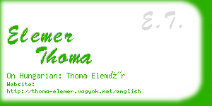 elemer thoma business card